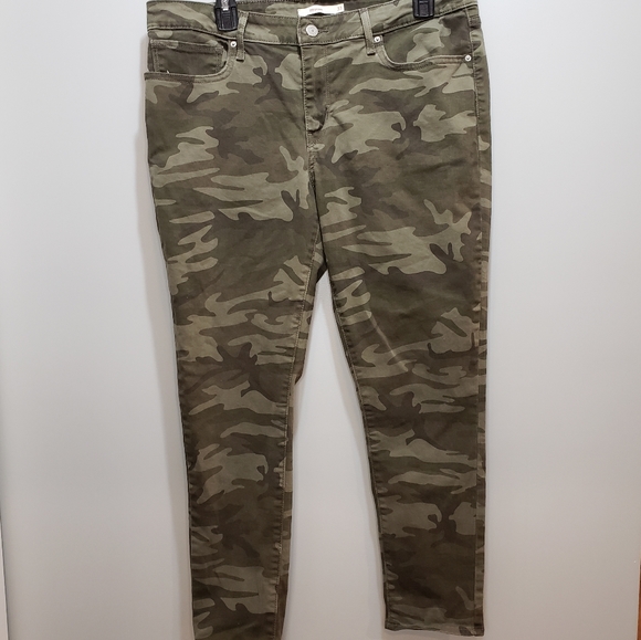 Like New! LEVI'S 711 CAMO SKINNY ANKLE JEANS 33 - Picture 5 of 16